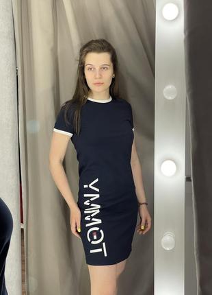 Платье tommy hilfiger xs синее 100% оригинал , новое с бирками