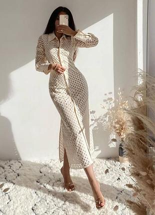Zara платье из прошвы из новой коллекции