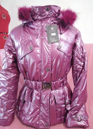 Куртка зимняя для девочки пепельно -розовая2 фото