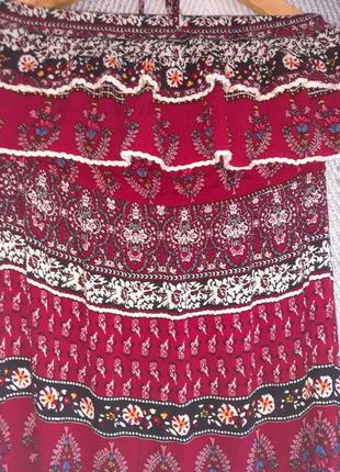 Жіночий сарафан в підлогу, довге літнє плаття сукня дрібна квітка з рюшами  р14-185 фото