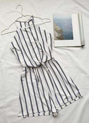 Комбинезон, ромпер, с шортами, в полоску, бершка, bershka