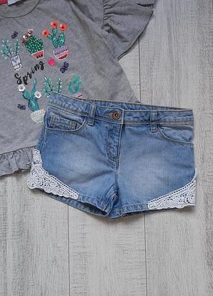 Джинсовые шорты с кружевом nutmeg на 6-7 лет