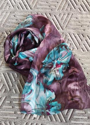 Шарфик квітковий принт, легкий шарф2 фото