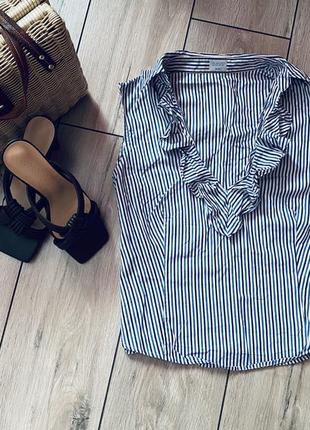 Блузка на короткий рукав в смужку