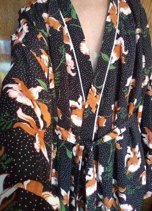 Boohoo топ-рубашка на запах кимоно пижамный стиль цветочный принт5 фото