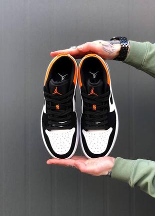 Кросівки чоловічі nike air jordan 1 retro low orange/white/black4 фото