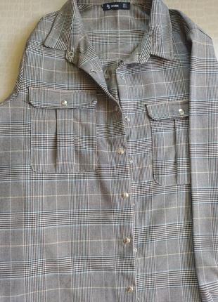 Сорочка піджак щільна тканина в клітку, розмір s,m,l2 фото