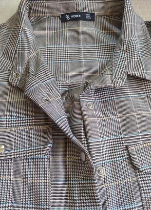 Сорочка піджак щільна тканина в клітку, розмір s,m,l5 фото
