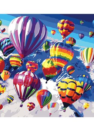 Картина по номерам много разноцветных воздушных шаров ник