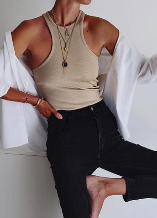 Майка zara бежевая