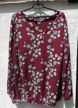 Новая, легкая, воздушная туника блуза в цветочный принт, большой размер, батал b.p.c