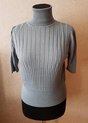 Шикарная блуза с высокии воротом jeanne pierre! cotton!