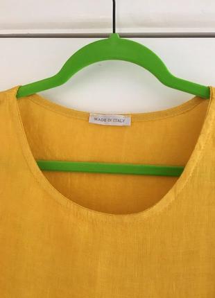 Продам італ. сукню  100% льон puro lino колір сонячний вільний розмір від 46 56 вхід3 фото