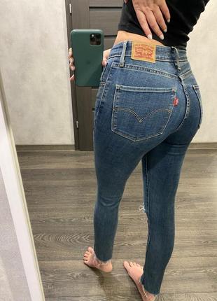 Джинсы skinny с дырками, скинни levi’s, levis оригинал1 фото