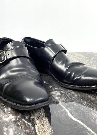 Туфли фирменные leake, кожаные, черные