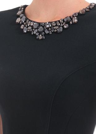 Ted baker платье чёрное карандаш футляр по фигуре миди с камнями воротником оригинал4 фото