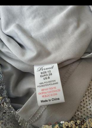 Яскрава блискуча сукня з сріблястими паєтками permit.6 фото