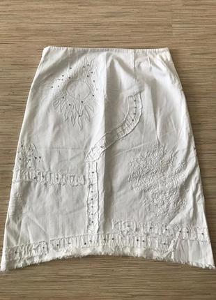 Стильная не банальная белоснежная юбка от бренда stefanel (италия), размер ит 44, укр 46-482 фото