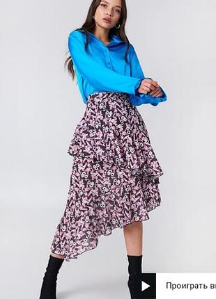 Асиметрична спідниця міді з оборками na-kd boho