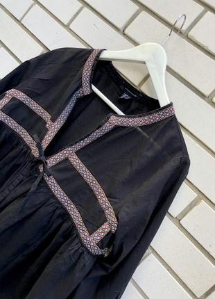 Легка блуза,сорочка вишиванка з баскою і вишивкою в етно,стилі бохо,бавовна atmosphere4 фото