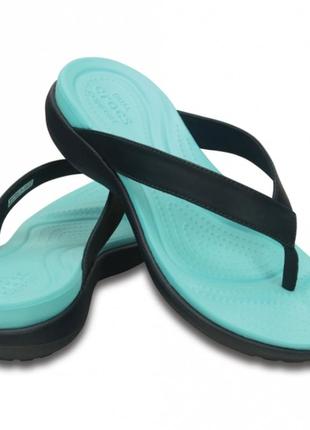 Crocs capri v flip кожа croslite шлепанцы вьетнамки оригинал p.33-341 фото