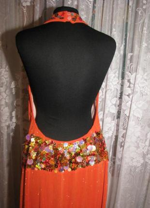 Нарядное платье в пол с паетками4 фото