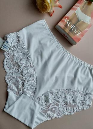 Нежные женские трусики wolbar mimi белые с кружевом волбар размер л. 48