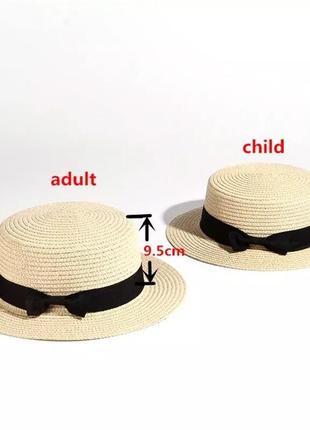 Класична бежева капелюх з вузькими полями солом'яний 56-58 см обхват2 фото
