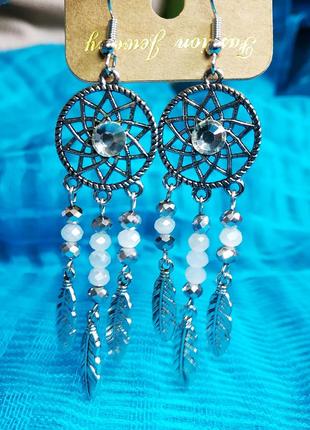 Сережки сережки сережки петельки ловець ловці снів ловець снів бохо шик