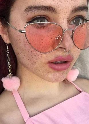 Сонцезахисні окуляри лисички з рожевими лінзами1 фото