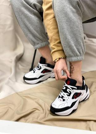 Мужские кроссовки nike m2k tekno black white,кроссовки найк м2к текно белый с чёрным не высокая платформа6 фото