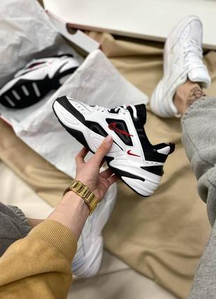 Чоловічі кросівки nike m2k tekno black white,кросівки найк м2к текно білий з чорним не висока платформа