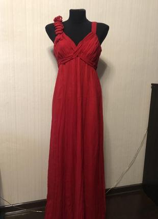 Красное платье в пол длинное