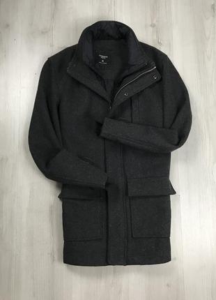F9 пальто темно-серое темное полушерстяное cws