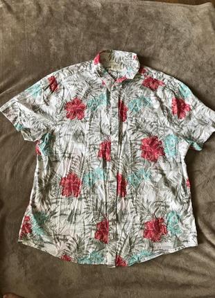 Пляжна сорочка в принт, гавайська сорочка