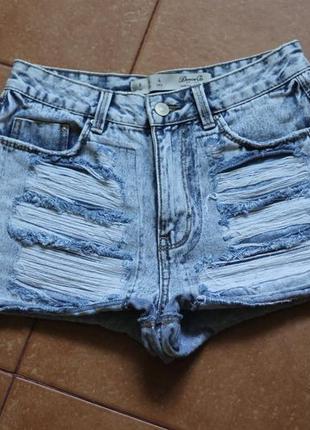 Женские джинсовые шорты высокая посадка