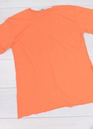 Стильная оранжевая футболка базовая оверсайз большой размер батал однотонная2 фото