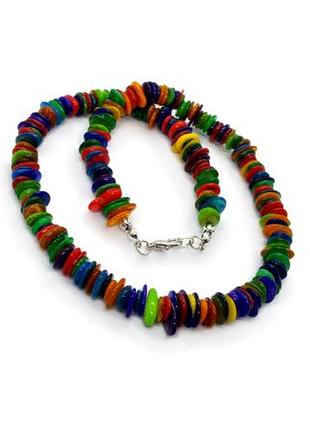 🌊🌈 яскраве різнобарвне намисто натуральний перламутр ракушка пляжна мода