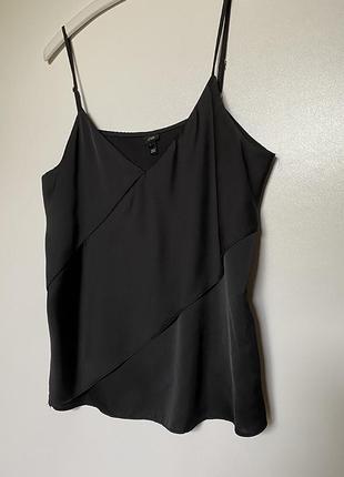 River island черная базовая блуза блуза на бретелях прямой фасон размер 167 фото