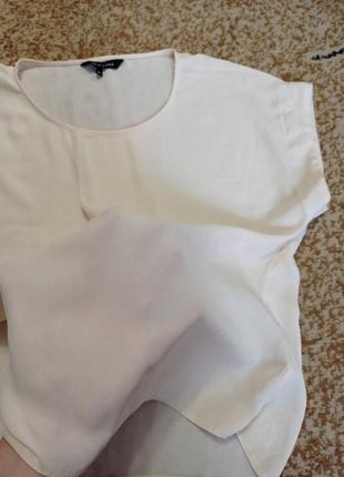Блуза футболка new look р.12 полиэстер шифон летучая мышь беж6 фото
