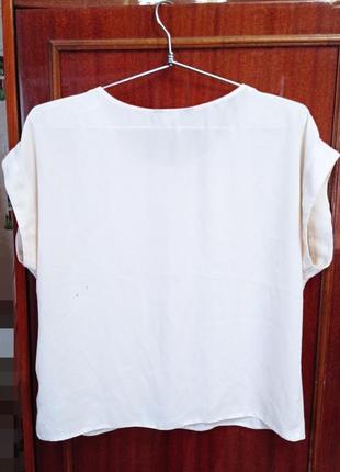 Блуза футболка new look р.12 полиэстер шифон летучая мышь беж2 фото