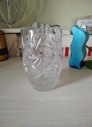 Шикарная ваза из чешского хрусталя3 фото