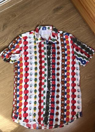 Рубашка в горох яркая desigual xl