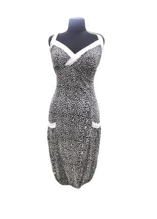 Сукня бавовняне в леопардовий принт міді