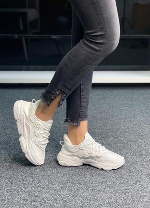 Жіночі чоловічі кросівки adidas ozweego white, кросівки адідас озвиго білий унісекс