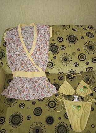 Новый купальник+подарок туника