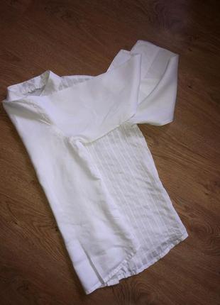 Літня, біла сорочка з натуральної тканини6 фото