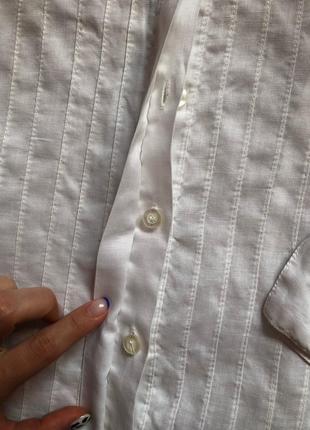 Літня, біла сорочка з натуральної тканини5 фото