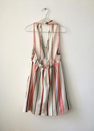 Новое льняное платье с поясом и деревянной пряжкой asos сарафан в полоску открытая спина8 фото