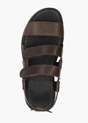Летние коричневые мужские сандалии из натуральной кожи10 фото